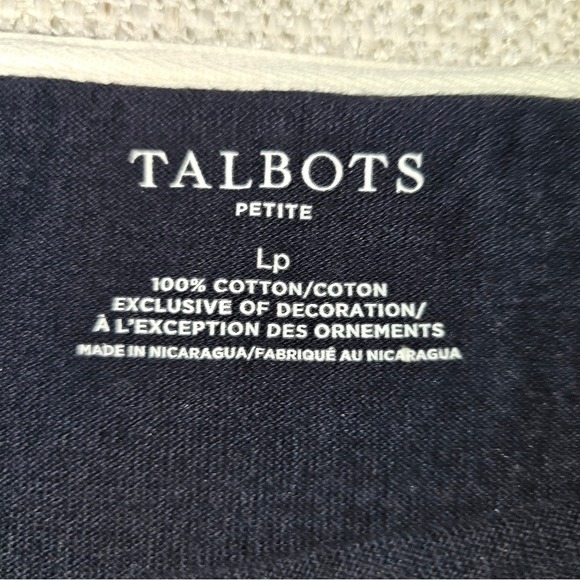 Talbots Color Block Striped Sweater Top 100% Cotton Long Sleeve Boat Neck Size L - Picture 12 of 13